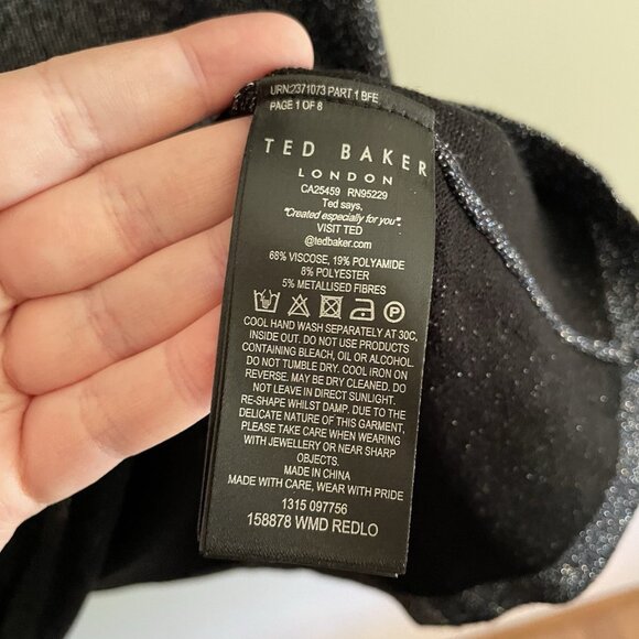 Ted Baker Women 0 US 2 Colour By Numbers Redlo Color-Blocked Knit Sweater Dress - Picture 10 of 12